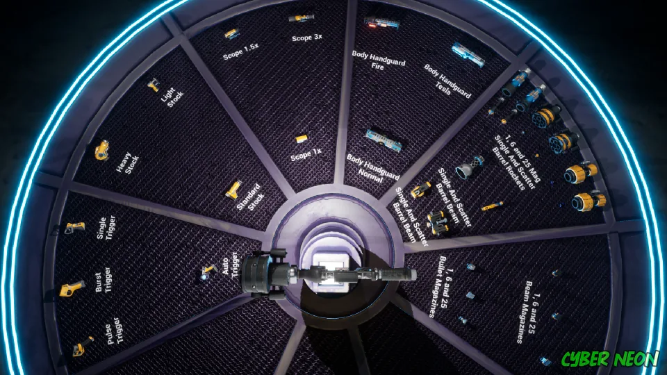 Customizable Weapon Parts: Cyber Neon