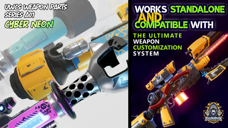 Customizable Weapon Parts: Cyber Neon