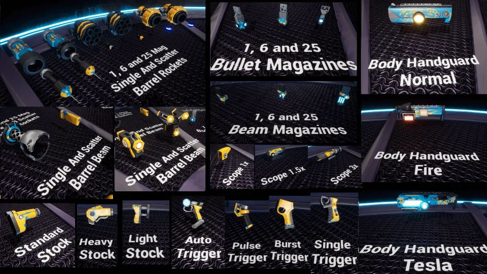 Customizable Weapon Parts: Cyber Neon