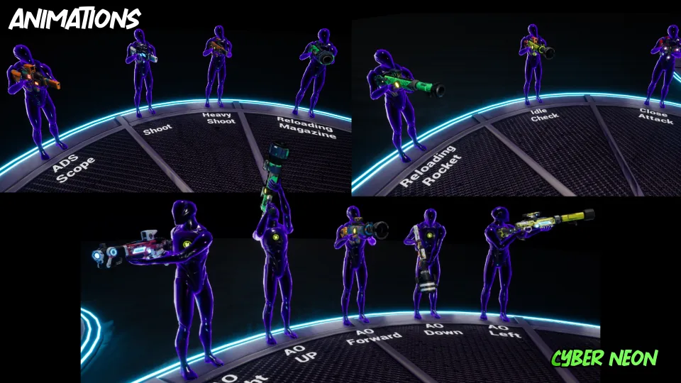 Customizable Weapon Parts: Cyber Neon