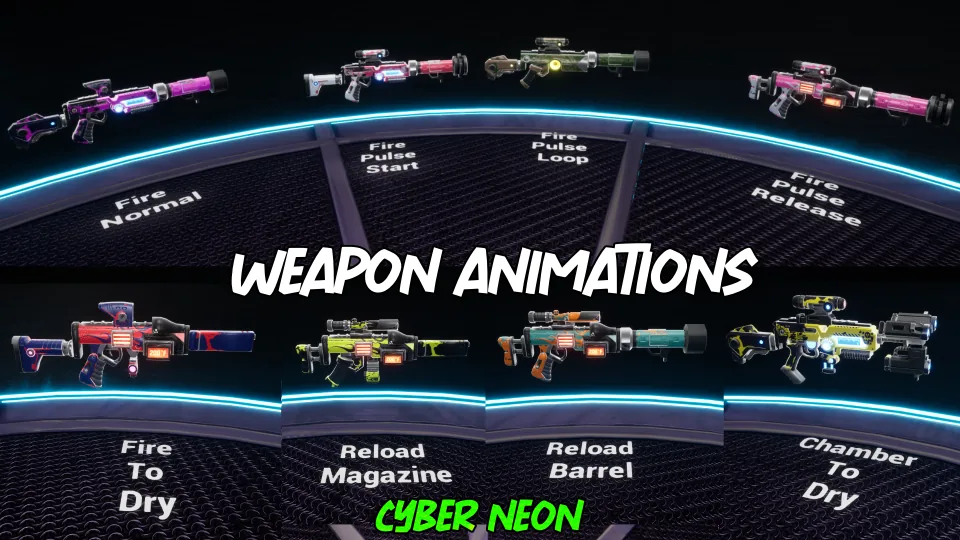 Customizable Weapon Parts: Cyber Neon